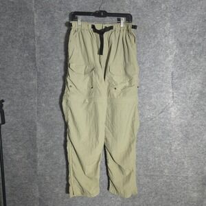 REI Convertible Cargo Hiking Pants Mens L Khaki Tan Nylon Zip Off Belted Sahara